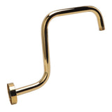 Shower Extension Arm Stainless Steel High Rise Shower Arm with Flange Wall Mounted Shower Head Riser Pipe Gold