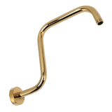 Shower Extension Arm Stainless Steel High Rise Shower Arm with Flange Wall Mounted Shower Head Riser Pipe Gold