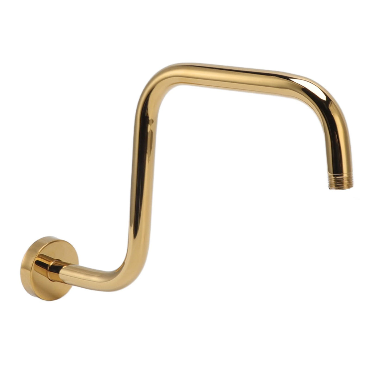 Shower Extension Arm Stainless Steel High Rise Shower Arm with Flange Wall Mounted Shower Head Riser Pipe Gold