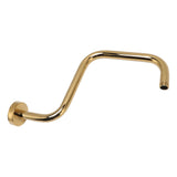 Shower Extension Arm Stainless Steel High Rise Shower Arm with Flange Wall Mounted Shower Head Riser Pipe Gold - Extra Image