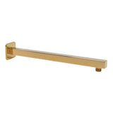 Wall Mounted Shower Arm Stainless Steel Quadrate Shower Head Extension Arm Shower Arm Pipe Gold - Side View