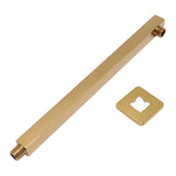 Wall Mounted Shower Arm Stainless Steel Quadrate Shower Head Extension Arm Shower Arm Pipe Gold - Top-Down View