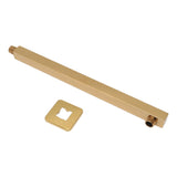 Wall Mounted Shower Arm Stainless Steel Quadrate Shower Head Extension Arm Shower Arm Pipe Gold - Rear View