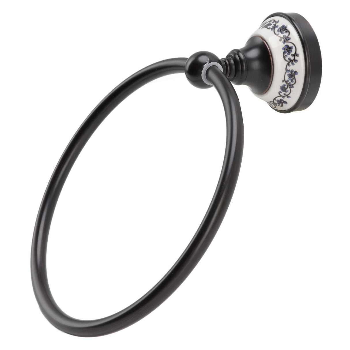 Towel Ring Bathroom Wall Mounted Stand Holder Rack Antique Brass Porcelain Accessories