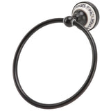 Towel Ring Bathroom Wall Mounted Stand Holder Rack Antique Brass Porcelain Accessories