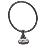 Towel Ring Bathroom Wall Mounted Stand Holder Rack Antique Brass Porcelain Accessories - Rear View