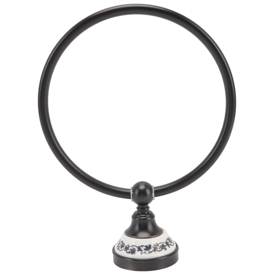 Towel Ring Bathroom Wall Mounted Stand Holder Rack Antique Brass Porcelain Accessories