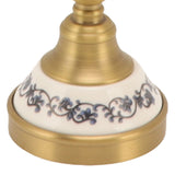 Towel Ring Antique Brass Finish Wall Mounted Bathroom Hand Towel Holder with Blue and White Porcelain Decal - Extra Image
