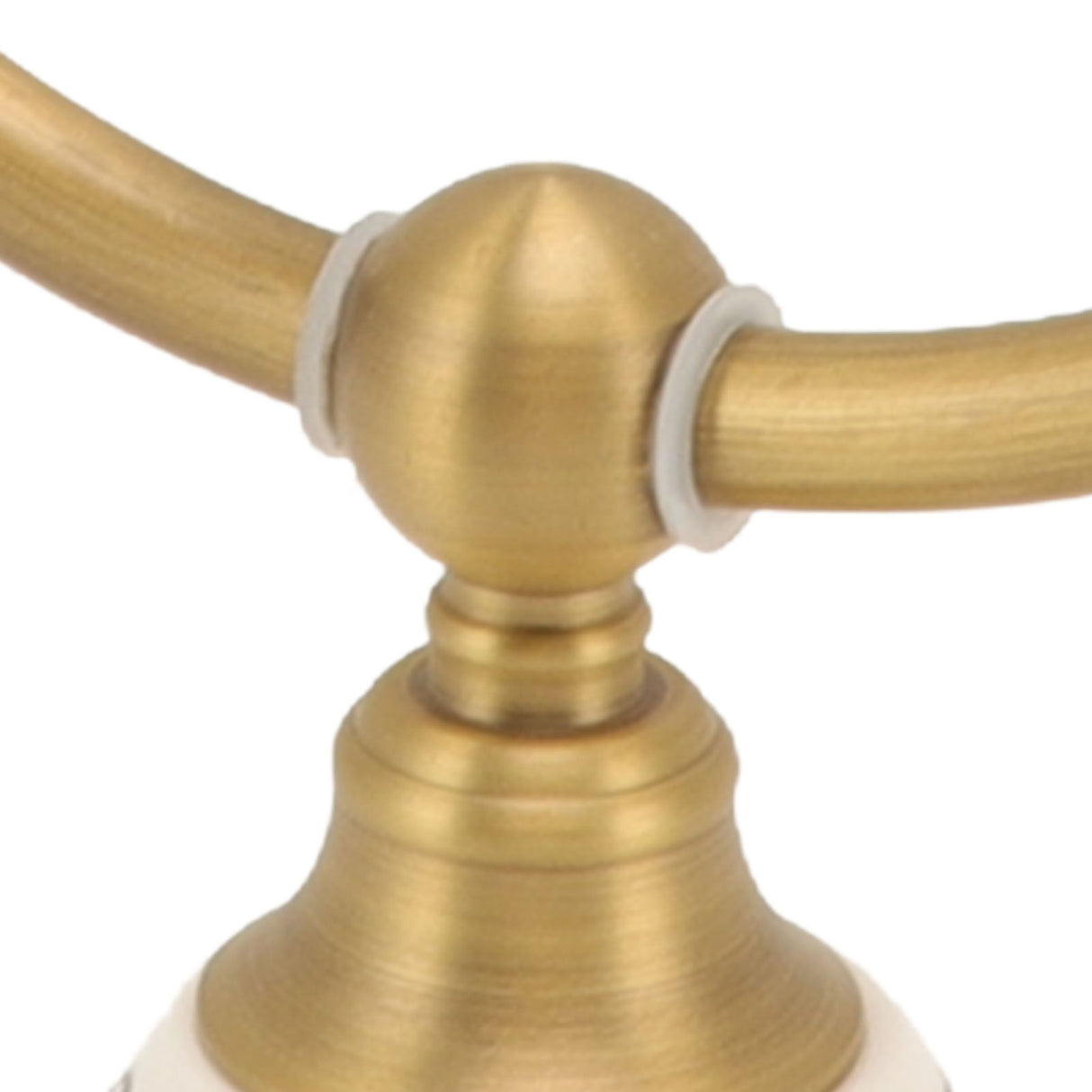 Towel Ring Antique Brass Finish Wall Mounted Bathroom Hand Towel Holder with Blue and White Porcelain Decal