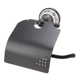 Paper Towel Dispenser Dark Bronze Blue and White Porcelain Wall Mounted Tissue Roll Holder for Bathroom Kitchen - Side View