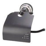 Paper Towel Dispenser Dark Bronze Blue and White Porcelain Wall Mounted Tissue Roll Holder for Bathroom Kitchen