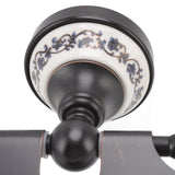 Paper Towel Dispenser Dark Bronze Blue and White Porcelain Wall Mounted Tissue Roll Holder for Bathroom Kitchen