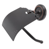 Wall Mounted Rolling Tissue Hanger Ancient Twist Roll Paper Holder for Bathroom Kitchen Under Cabinet Black