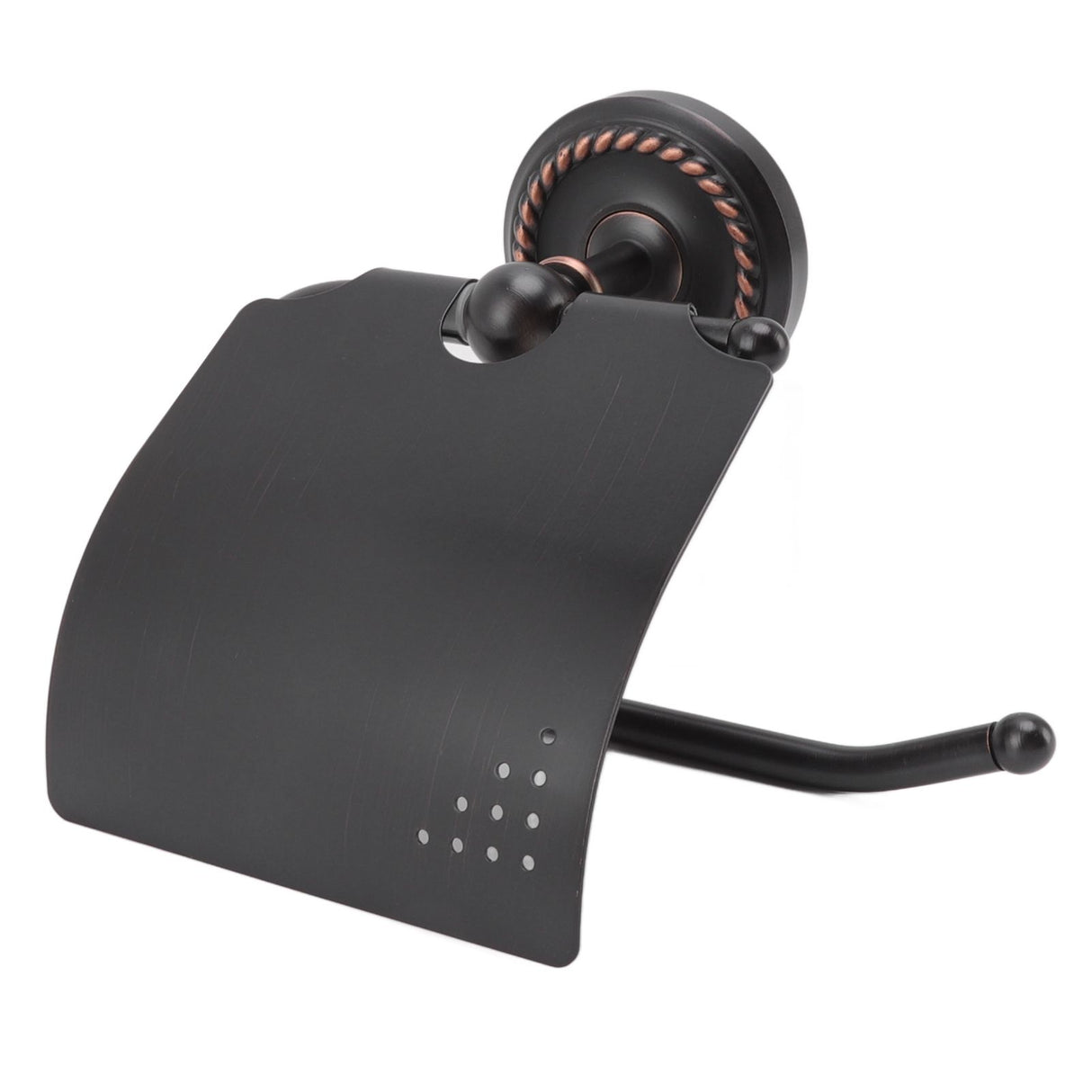 Wall Mounted Rolling Tissue Hanger Ancient Twist Roll Paper Holder for Bathroom Kitchen Under Cabinet Black