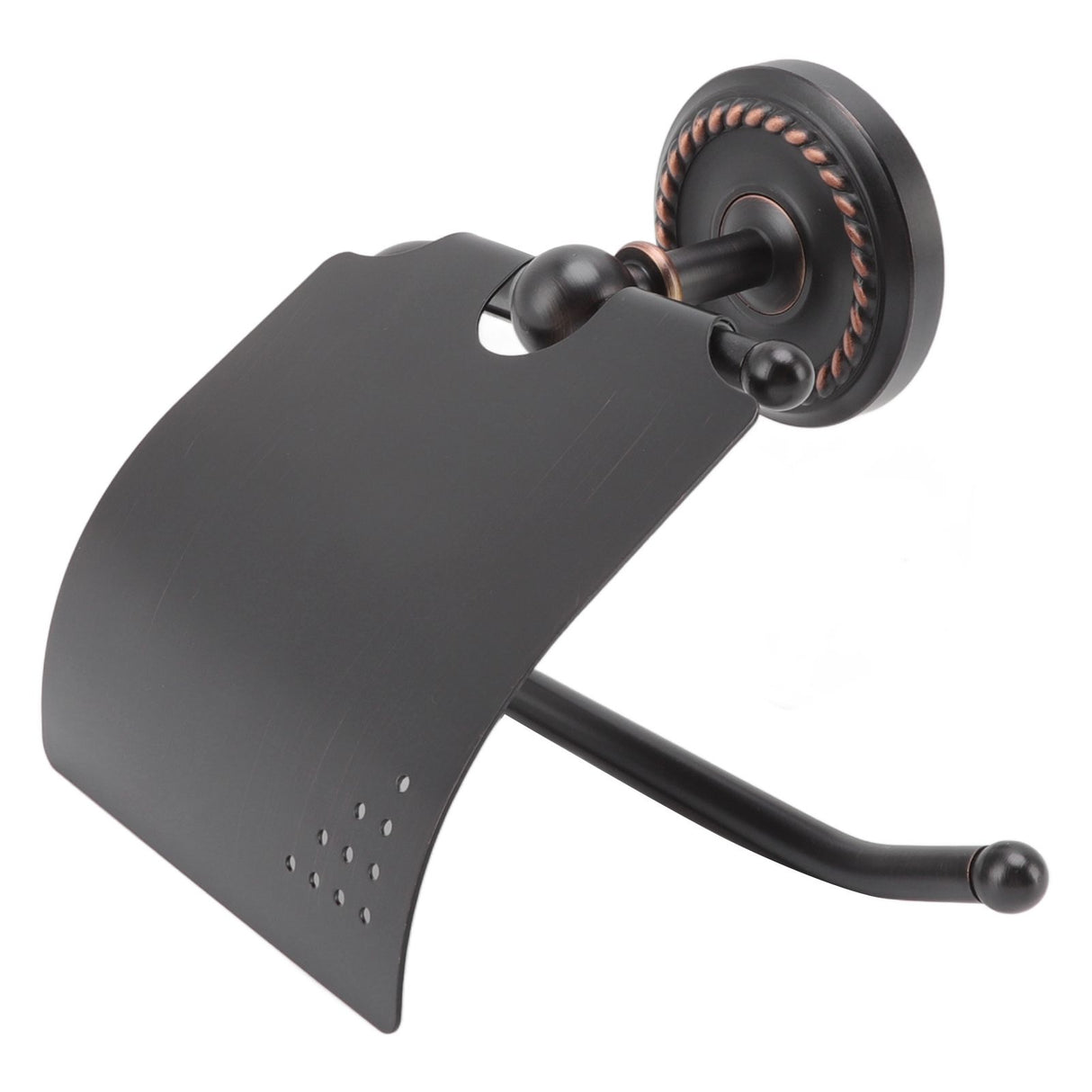 Wall Mounted Rolling Tissue Hanger Ancient Twist Roll Paper Holder for Bathroom Kitchen Under Cabinet Black