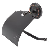 Wall Mounted Rolling Tissue Hanger Ancient Twist Roll Paper Holder for Bathroom Kitchen Under Cabinet Black