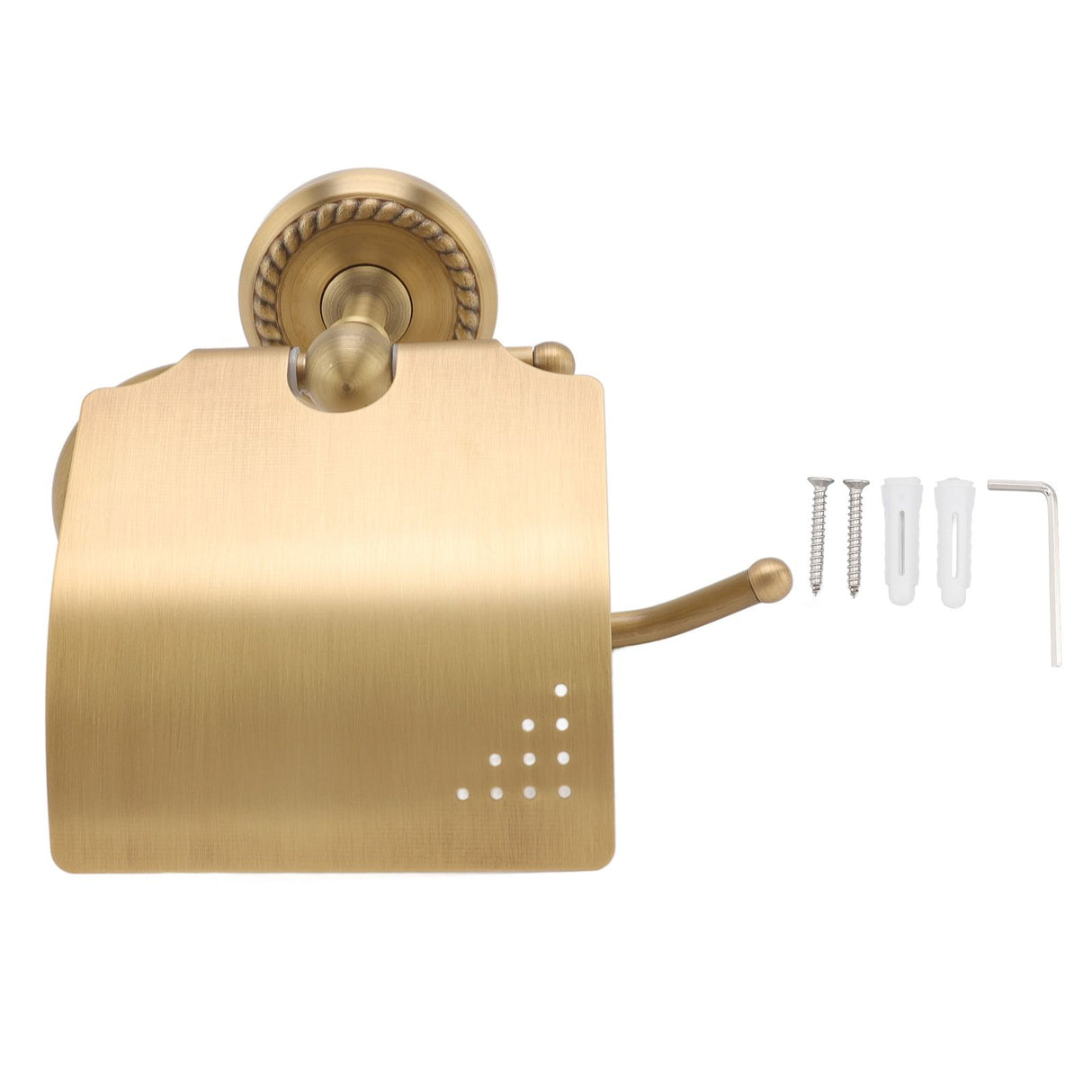 Wall Mounted Toilet Tissue Hanger Antique Twist Pattern Paper Towel Holder Bathroom Wall Tissue Rack for Kitchen Under Cabinet