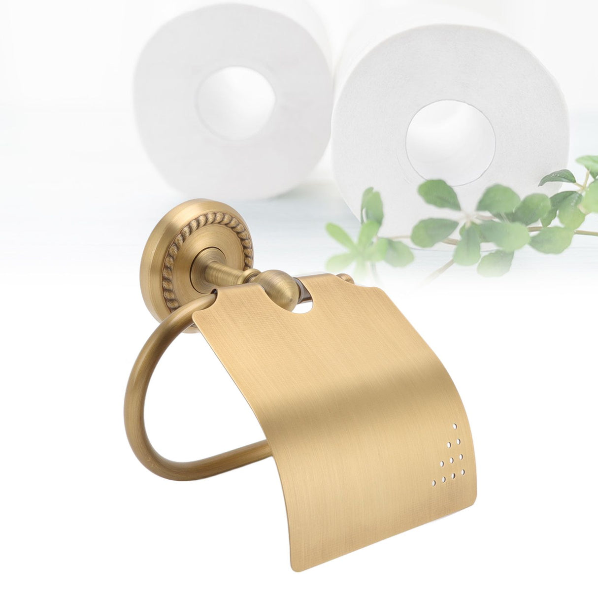 Wall Mounted Toilet Tissue Hanger Antique Twist Pattern Paper Towel Holder Bathroom Wall Tissue Rack for Kitchen Under Cabinet