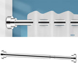 Adjustable Closet Rod Stainless Steel Punch Free Retractable Clothes Drying Rod for Bathroom Bedroom Closet 25 Tubes 55‑85cm - 45-Degree Angle