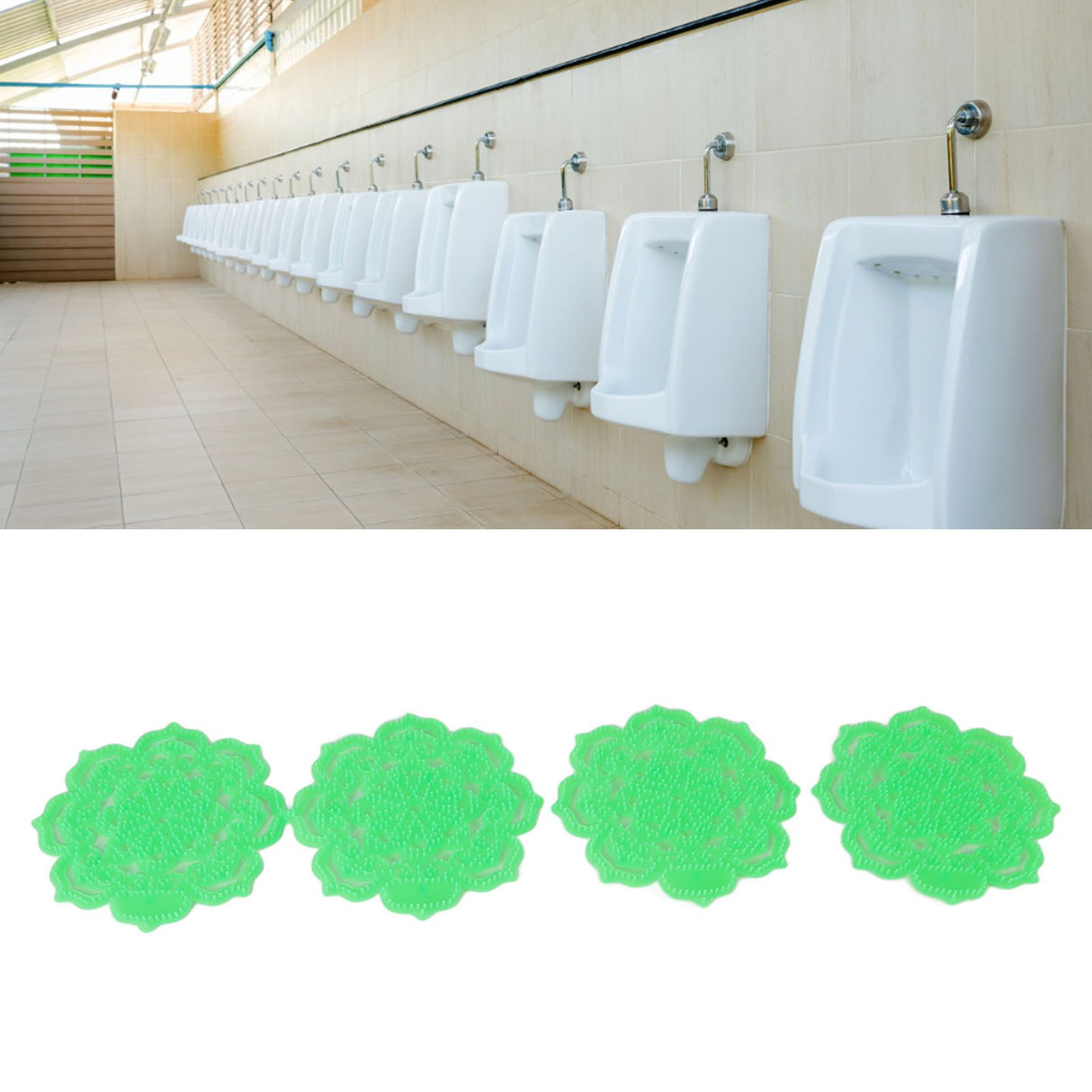 4pcs Urinal Screen Odor Proof Urinal Screen Deodorizer Urinal Splash Reducing Mats for Restaurants Office Toilet