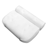 Bath Pillow 3D Mesh Fabric Soft Bathtub Pillow with Suction Cups Spa Bathtub Cushion for Back Neck Support Rest White - Front View