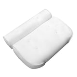 Bath Pillow 3D Mesh Fabric Soft Bathtub Pillow with Suction Cups Spa Bathtub Cushion for Back Neck Support Rest White
