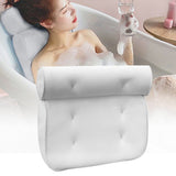 Bath Pillow 3D Mesh Fabric Soft Bathtub Pillow with Suction Cups Spa Bathtub Cushion for Back Neck Support Rest White - 45-Degree Angle