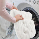 Bath Pillow 3D Mesh Fabric Soft Bathtub Pillow with Suction Cups Spa Bathtub Cushion for Back Neck Support Rest White - Extra Image