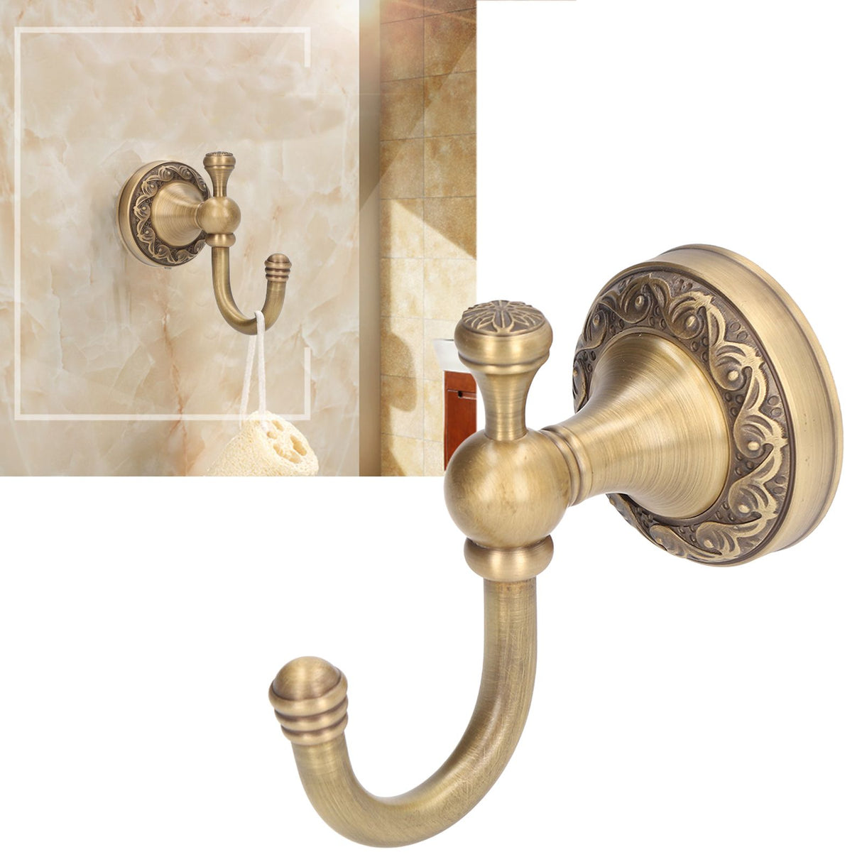 Robe Hook Copper Stainless Steel Antique Style Easy Installation Wall Mounted Coat Hook for Bathroom Bedroom