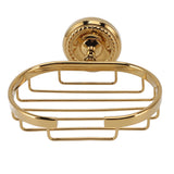 Wall Mounted Metal Soap Holder Antique Bathroom Soap Basket Dish Holder Golden Twist - Front View