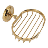 Wall Mounted Metal Soap Holder Antique Bathroom Soap Basket Dish Holder Golden Twist - Side View