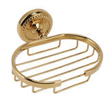 Wall Mounted Metal Soap Holder Antique Bathroom Soap Basket Dish Holder Golden Twist - Top-Down View