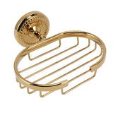 Wall Mounted Metal Soap Holder Antique Bathroom Soap Basket Dish Holder Golden Twist - Low Angle