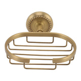 Soap Dish Wall Mounted Twisted Pattern Soap Holder Copper Stainless Steel Antique Soap Rack for Bathroom - Front View