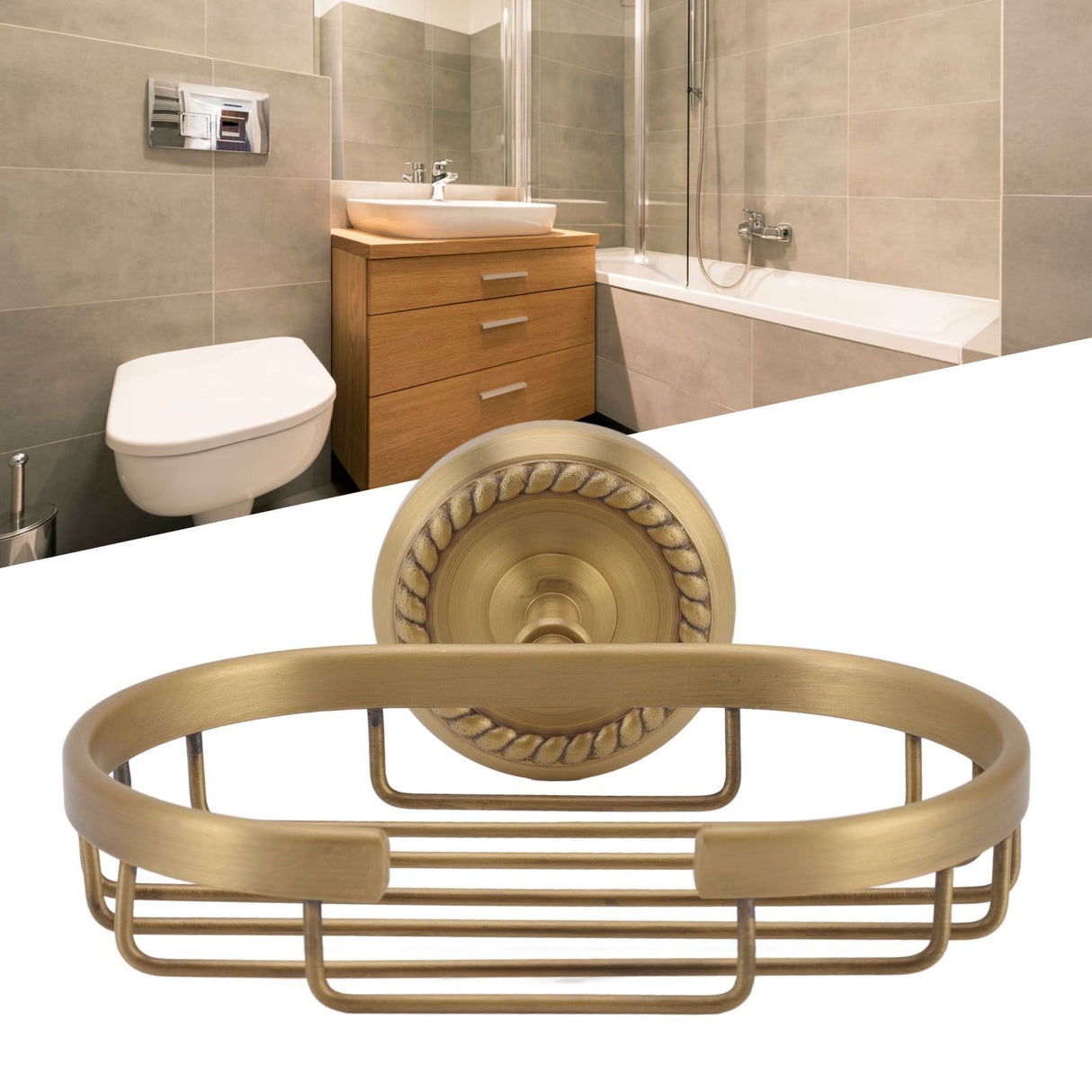 Soap Dish Wall Mounted Twisted Pattern Soap Holder Copper Stainless Steel Antique Soap Rack for Bathroom