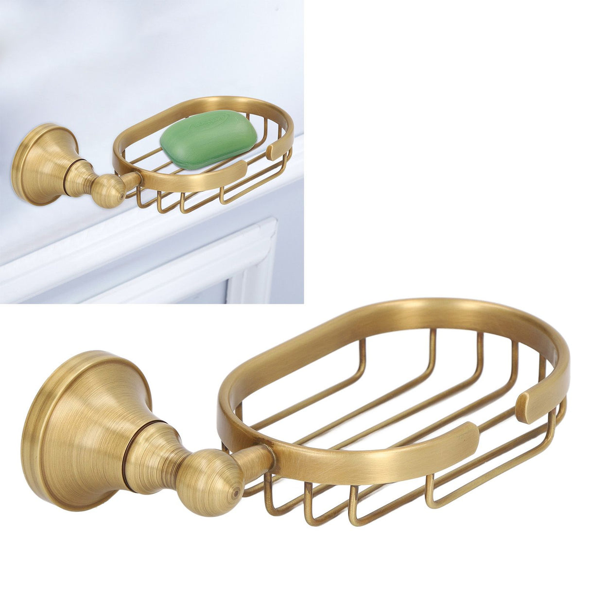 Wall Soap Dish Bottom Hollow Design Retro Style Keeping Tidy Decorative Practical Copper Stainless Steel Soap Holder