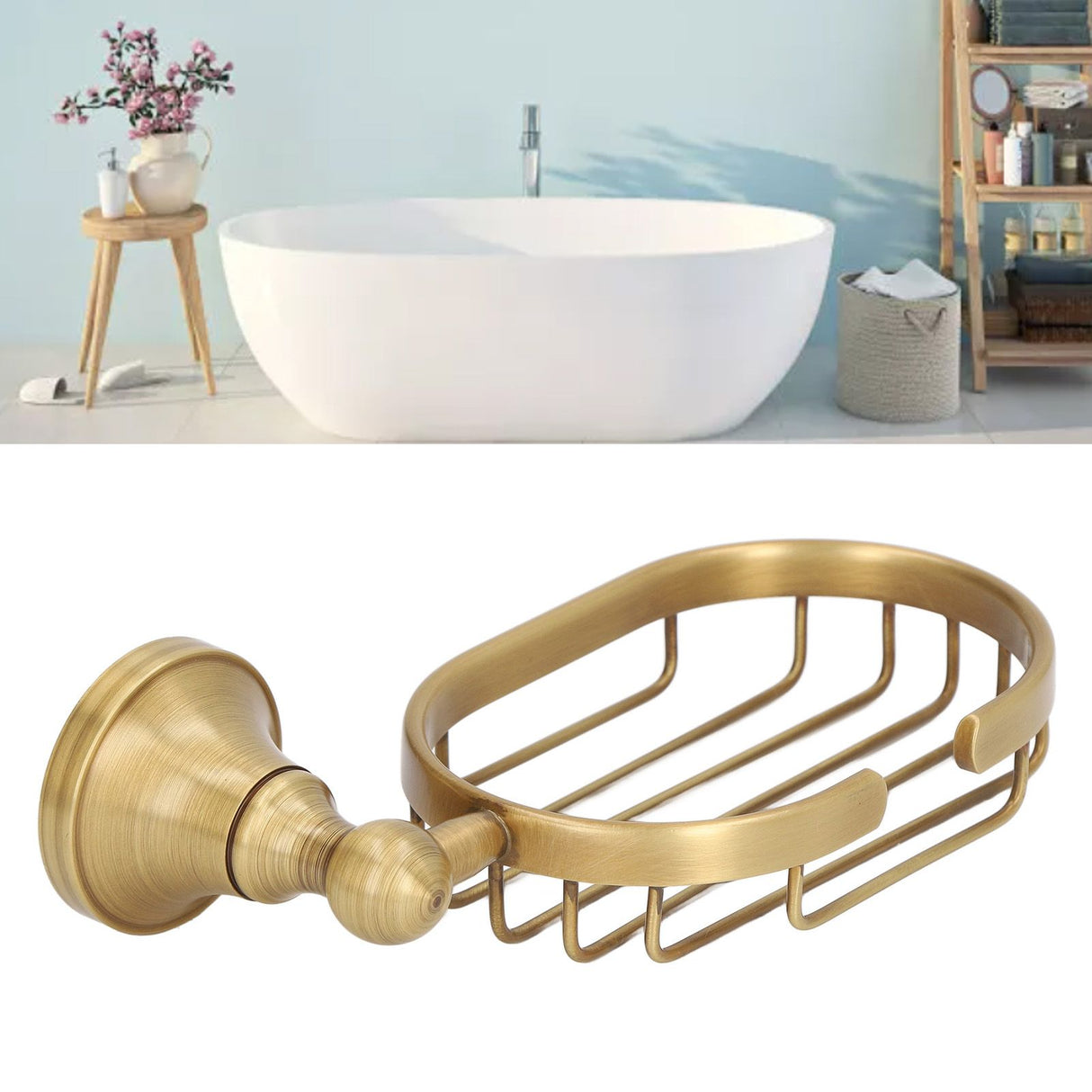 Wall Soap Dish Bottom Hollow Design Retro Style Keeping Tidy Decorative Practical Copper Stainless Steel Soap Holder