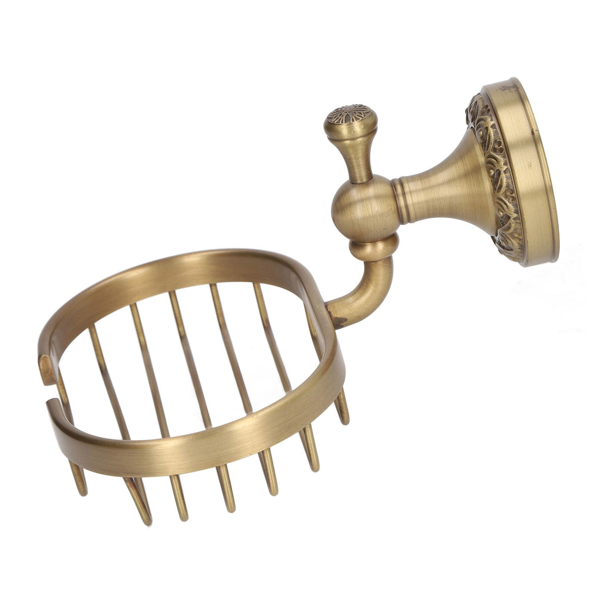Wall Mounted Bathroom Soap Holder Antique Soap Basket Toilet Soap Tray Rack with Carved Curved