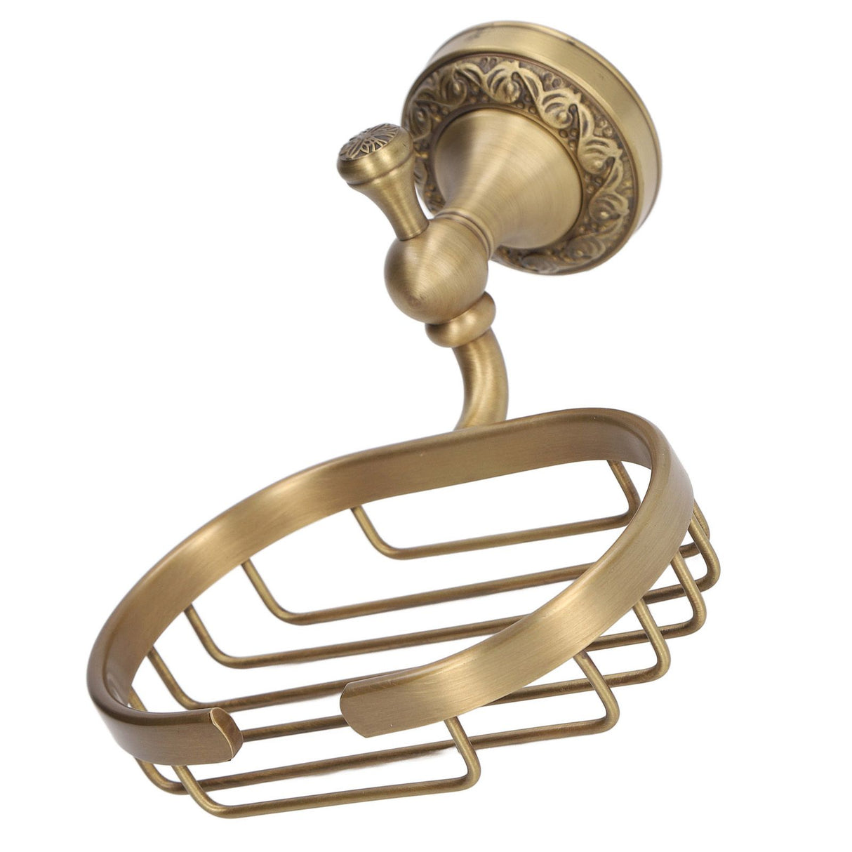 Wall Mounted Bathroom Soap Holder Antique Soap Basket Toilet Soap Tray Rack with Carved Curved