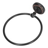 Bathroom Towel Ring Brass Wall Mounted Antique Towel Holder Toilet Towel Rack Black Twisted Pattern - Close-Up Angle