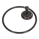 Bathroom Towel Ring Brass Wall Mounted Antique Towel Holder Toilet Towel Rack Black Twisted Pattern