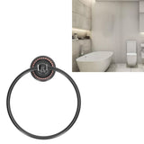 Bathroom Towel Ring Brass Wall Mounted Antique Towel Holder Toilet Towel Rack Black Twisted Pattern - Extra Image