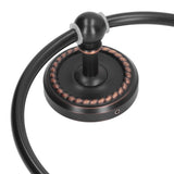 Bathroom Towel Ring Brass Wall Mounted Antique Towel Holder Toilet Towel Rack Black Twisted Pattern - Extra Image