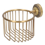 Brass Antique Toilet Roll Holder Punch Free Stable Wall Mount Paper Towel Rack for Bathroom - Side View