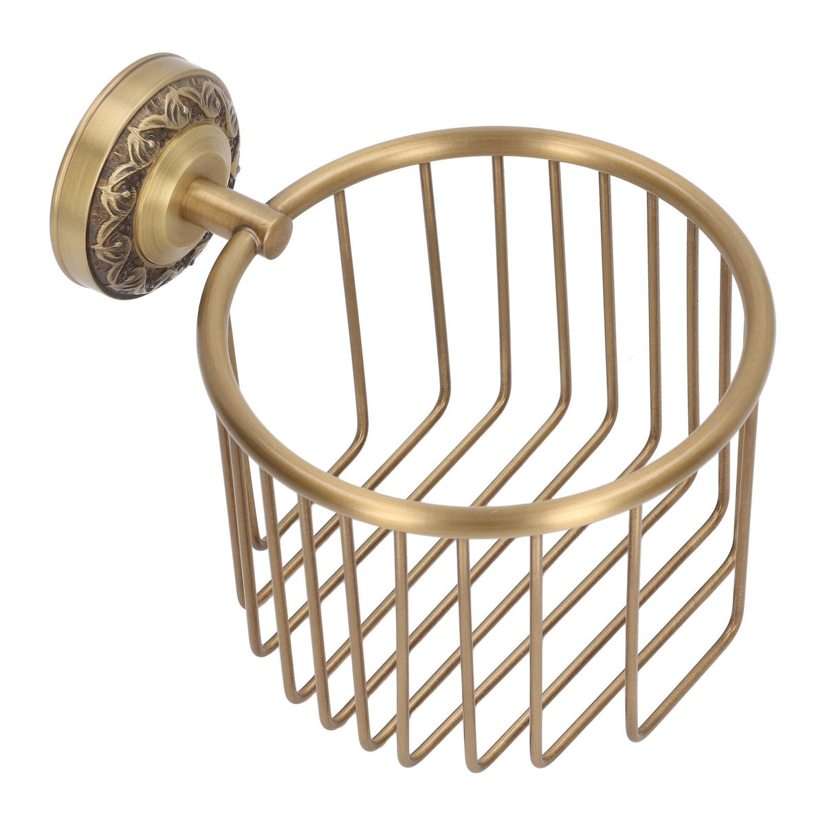 Brass Antique Toilet Roll Holder Punch Free Stable Wall Mount Paper Towel Rack for Bathroom