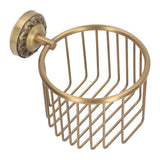 Brass Antique Toilet Roll Holder Punch Free Stable Wall Mount Paper Towel Rack for Bathroom - Top-Down View