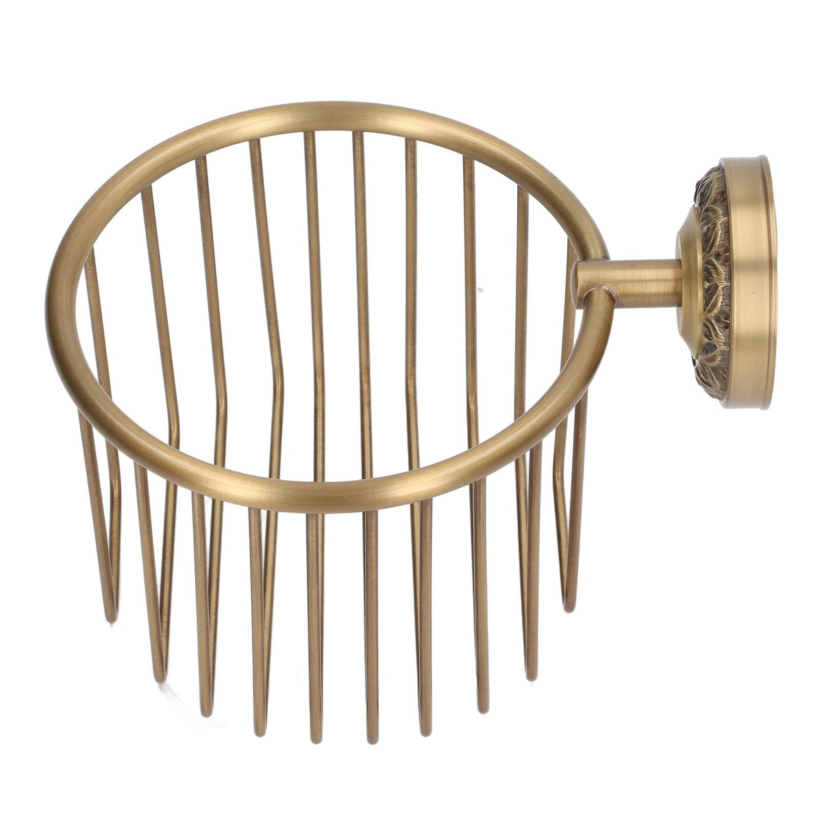 Brass Antique Toilet Roll Holder Punch Free Stable Wall Mount Paper Towel Rack for Bathroom