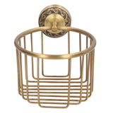 Brass Antique Toilet Roll Holder Punch Free Stable Wall Mount Paper Towel Rack for Bathroom - Rear View