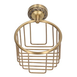 Brass Antique Toilet Roll Holder Punch Free Stable Wall Mount Paper Towel Rack for Bathroom - Close-Up Angle