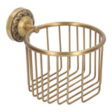 Brass Antique Toilet Roll Holder Punch Free Stable Wall Mount Paper Towel Rack for Bathroom